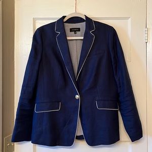 Navy Blue Talbots Linen Suit Jacket